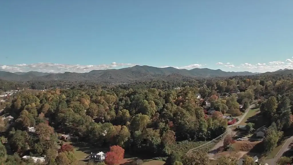 Aerial view over Sanctuary Village looking south