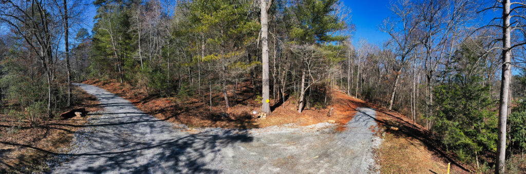 Panoramic street view of Parkside Lane and Village Circle East