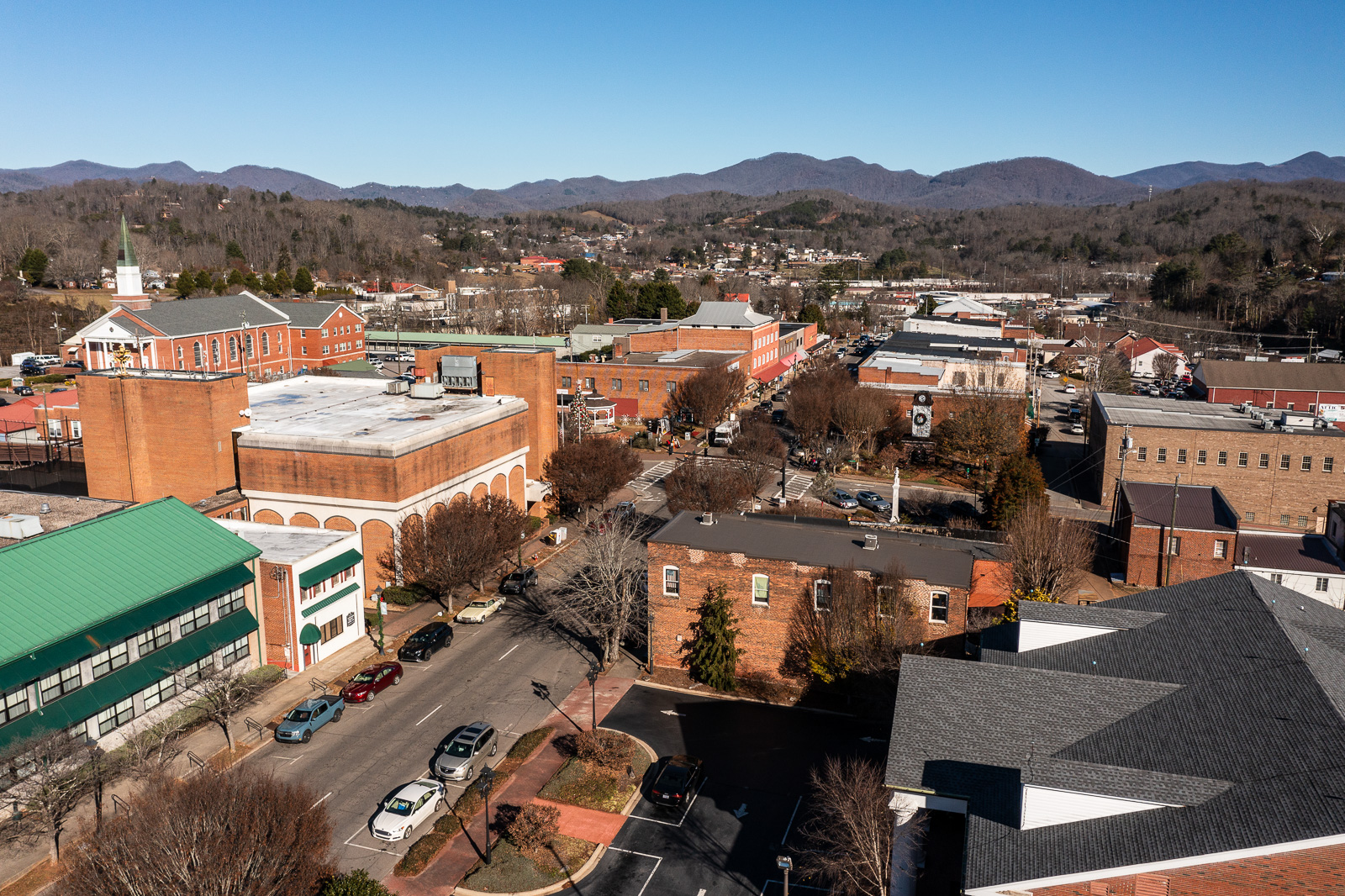 Aerial photo of downtown Franklin