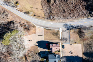 Aerial view of Sanctuary Village showing Homesite 15 and 16.