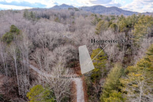 Aerial view of Homesite 33 with mountains in background