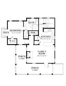 Floorplan of the Pigeon River home on Homesite 14 in Sanctuary Village