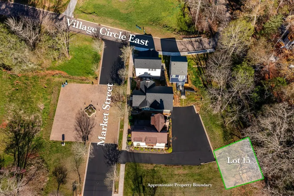 Homesite 15 aerial photo with approximate property lines