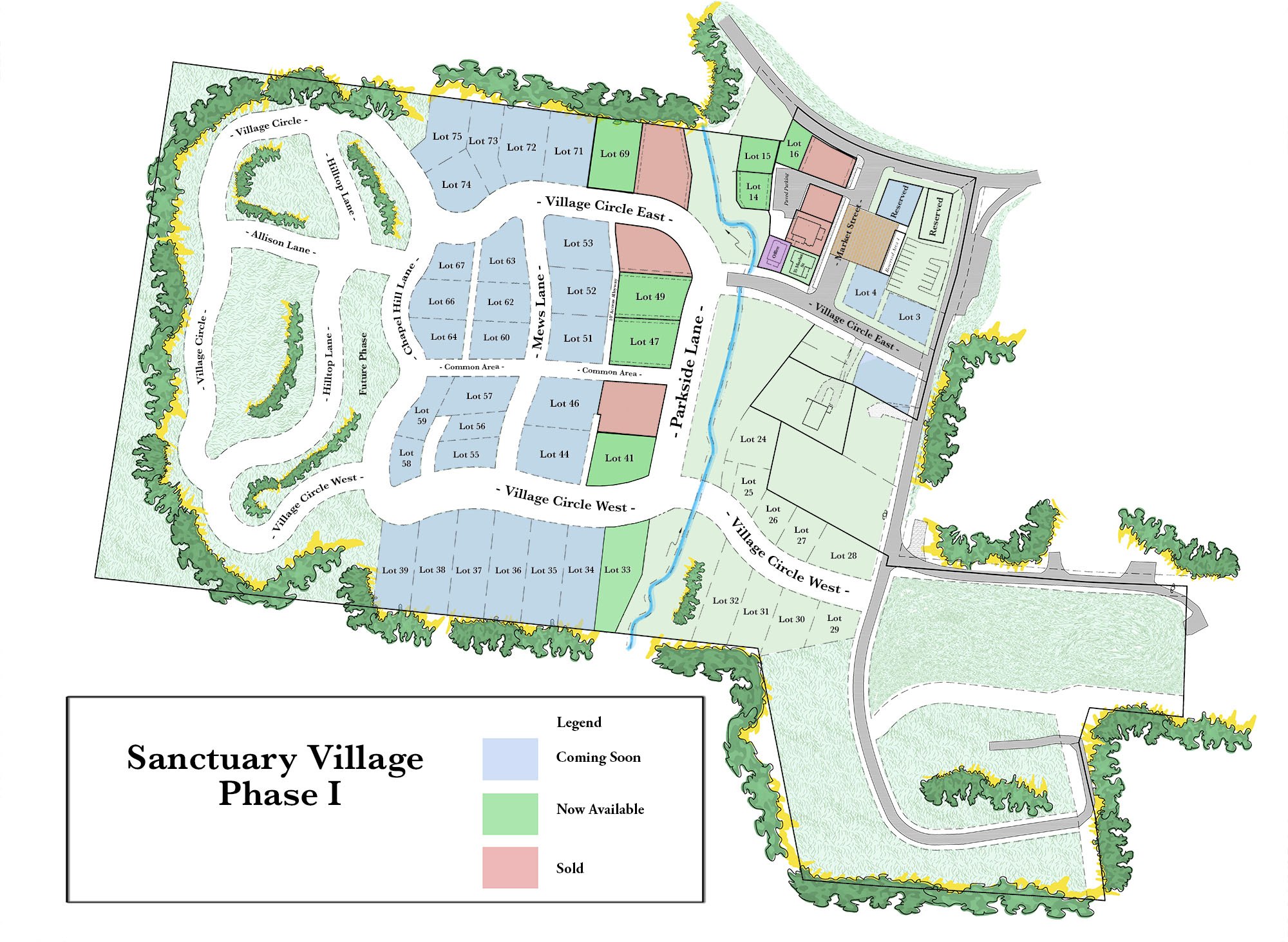 Sanctuary Village Phase 1 Availability Map as of February 27, 2024