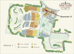 Sanctuary Village Marketing Availability Map Landscape Lot 15