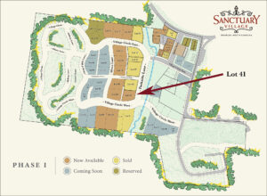 Sanctuary Village Marketing Availability Map Landscape Lot 41