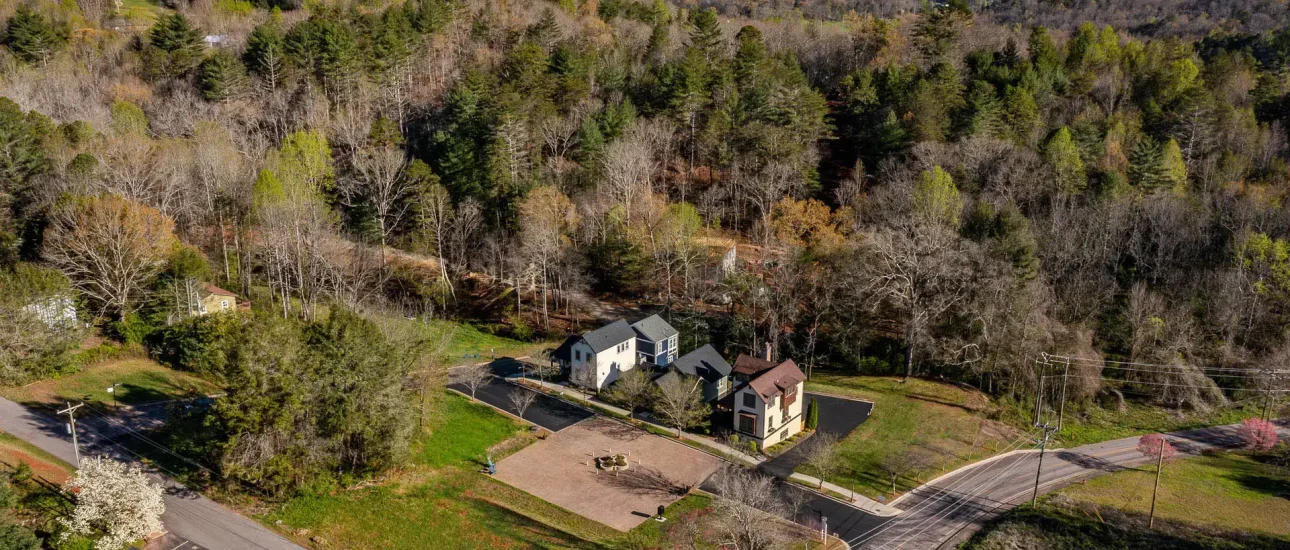 Aerial photo of Sanctuary Village in Spring 2024