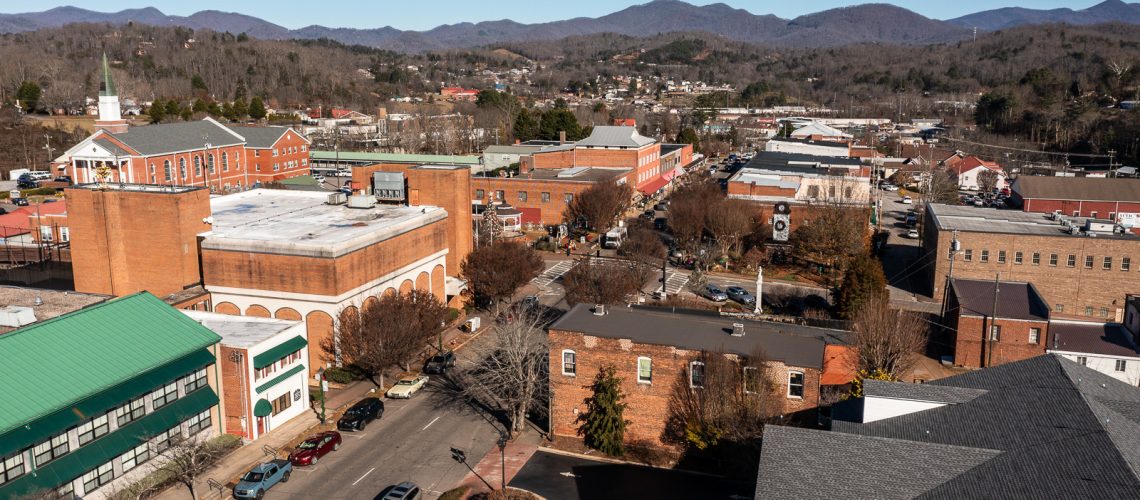 Aerial photo of downtown Franklin