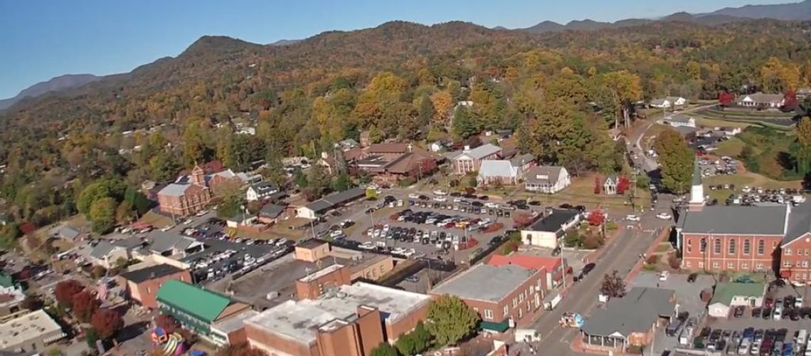 Aerial view over Franklin