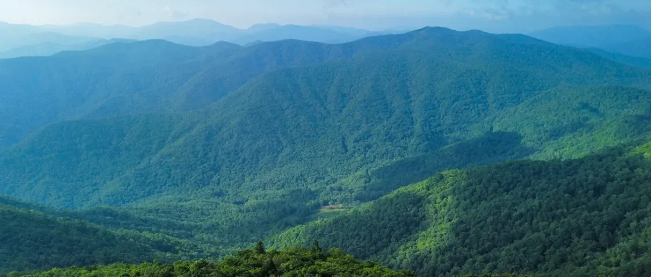 Fresh mountain air over the Nantahala National Forest