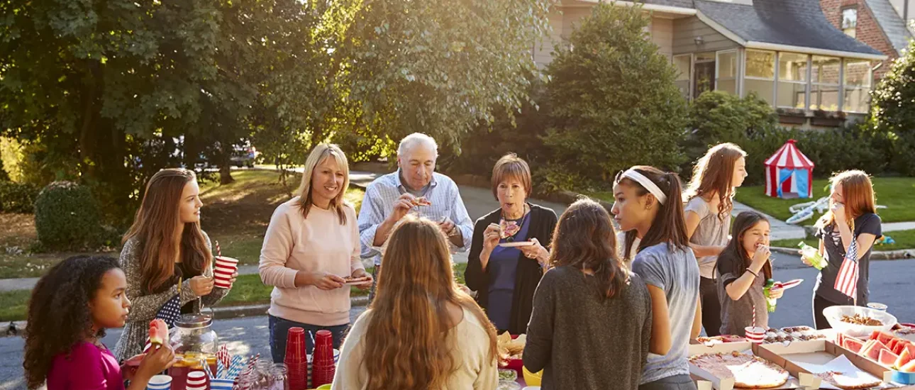 Neighbors Gathered at Community Party
